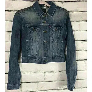 Levi Strauss and Co Jean Denim Jacket Women's Size M Trucker Blue Rare Vintage